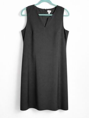 J. Crew Black Sleeveless Midi Shift Dress - size 14
